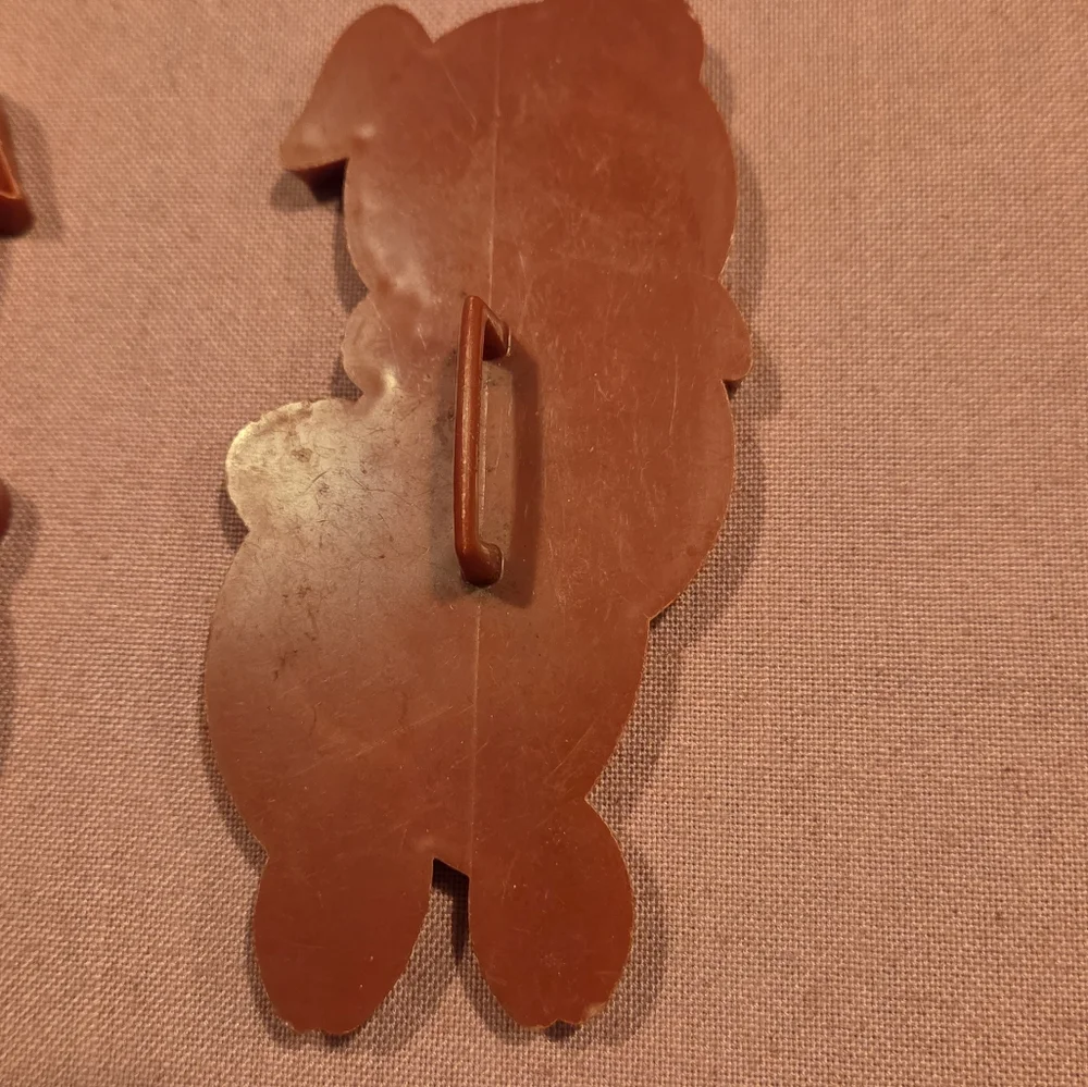 Bundle of 3 Tupperware Red Plastic Pig Piggy Cookie Cutter w/Handle Vtg 1970's